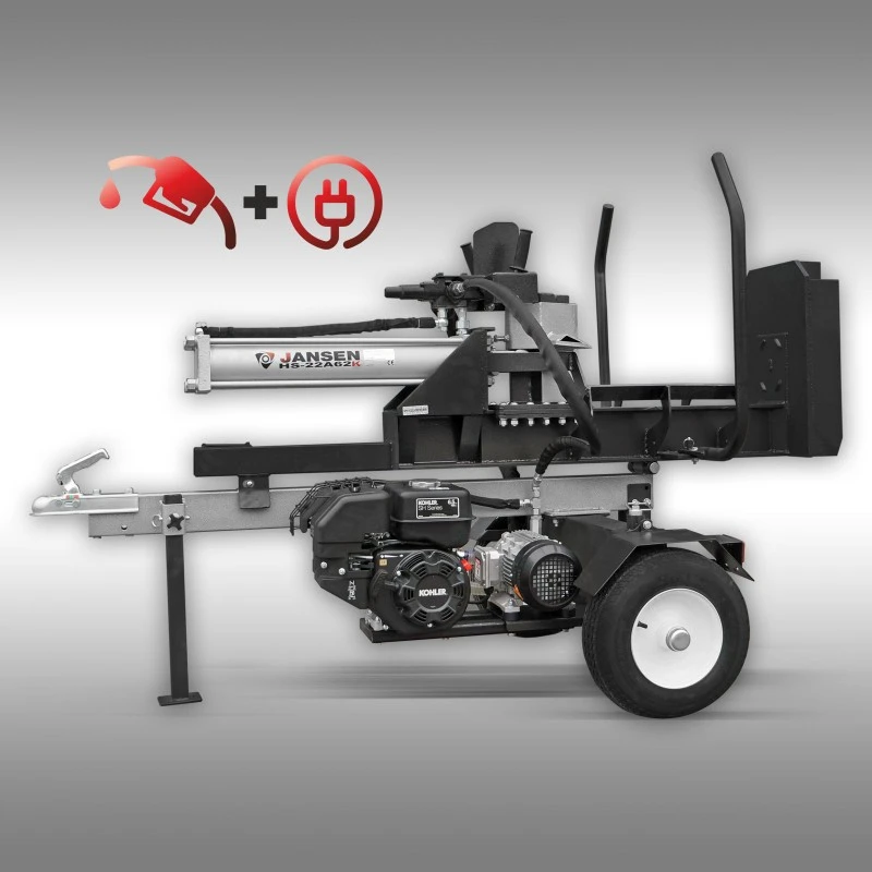 Jansen HS-22A62K Houtklover 22 Ton Met Elektromotor En Benzinemotor 3 Jansen HS-22A62K Houtklover 22 Ton Met Elektromotor En Benzinemotor